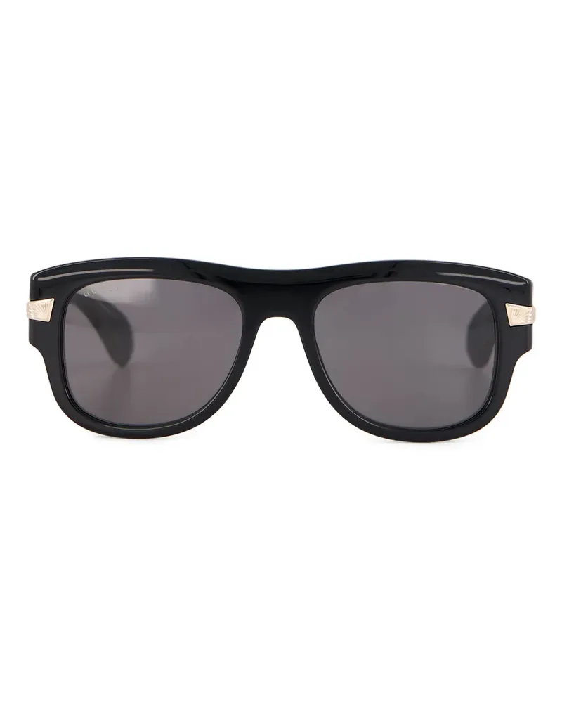 Gucci Sonnenbrille mit eckigem Gestell - Schwarz Schwarz