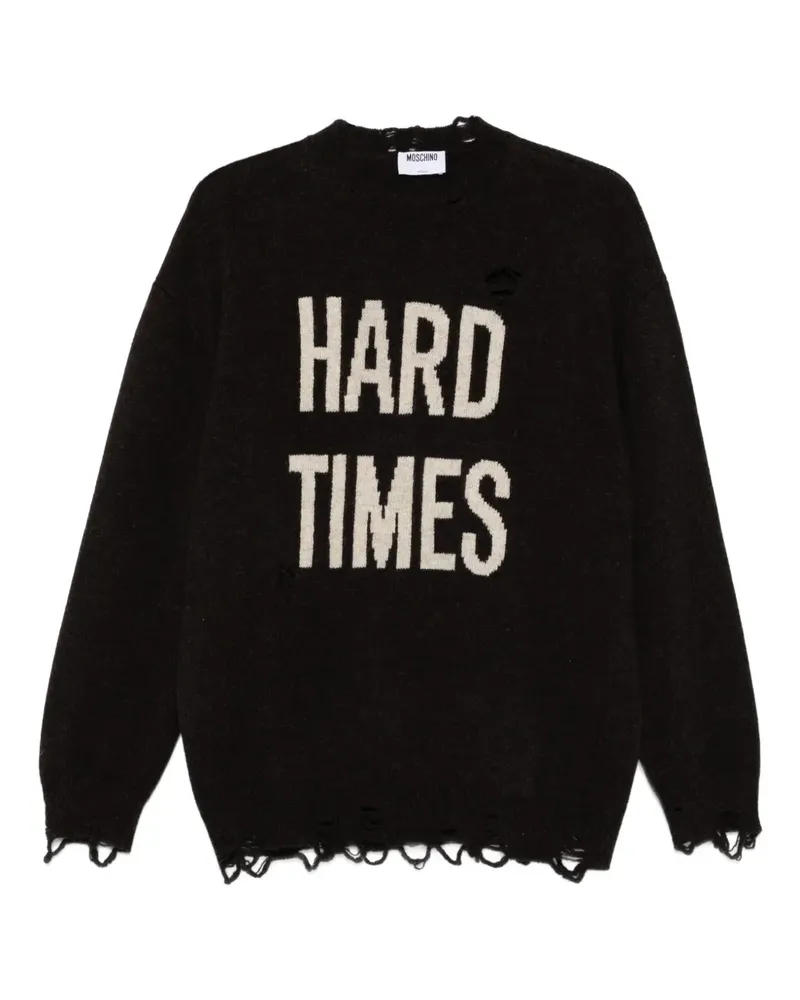 Moschino Pullover in Distressed-Optik - Braun Braun