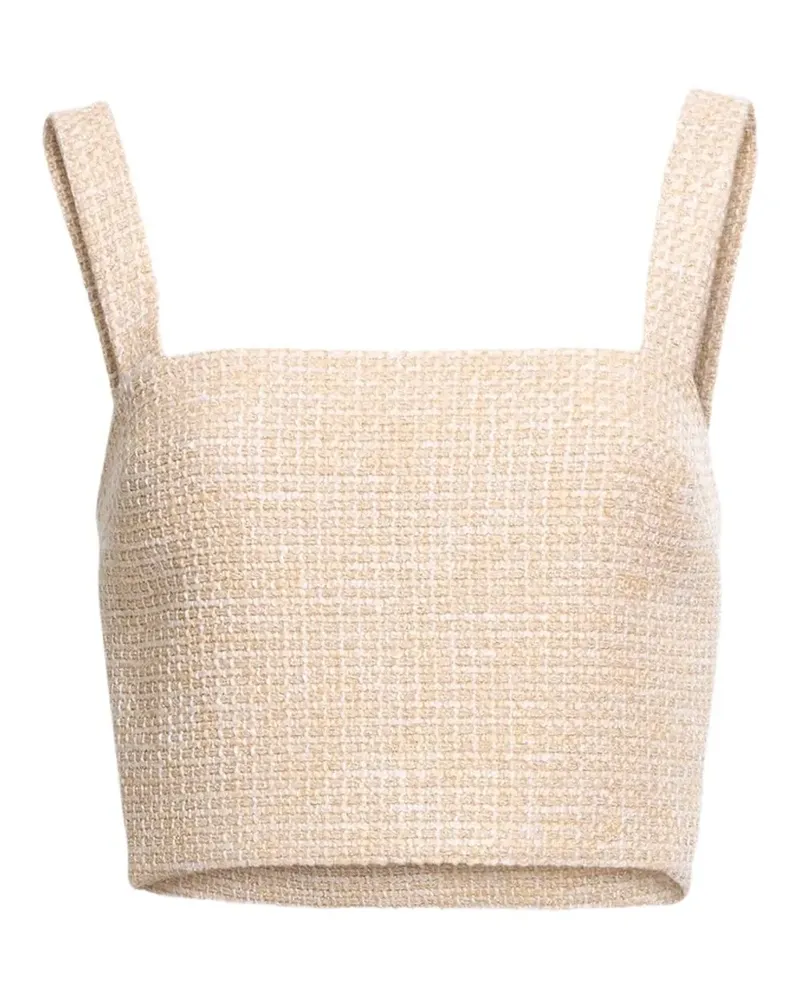 Elie Saab Cropped-Oberteil aus Tweed - Nude Nude