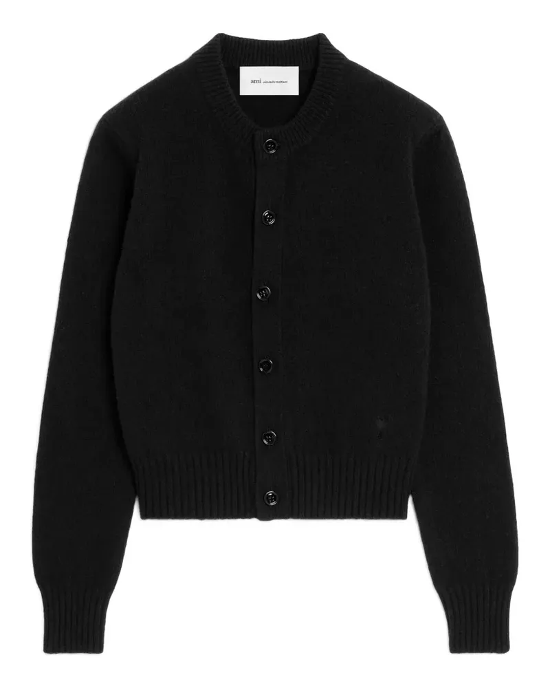 AMI Paris Kaschmir-Cardigan mit Ami de Coeur - Schwarz Schwarz