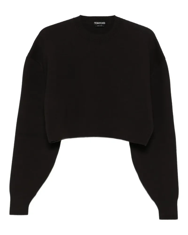 Tom Ford Cropped-T-Shirt mit rundem Ausschnitt - Braun Braun