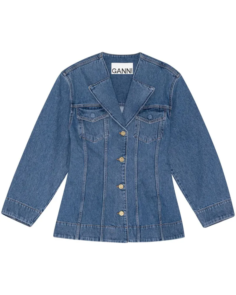 Ganni Klassisches Jeanssakko - Blau Blau