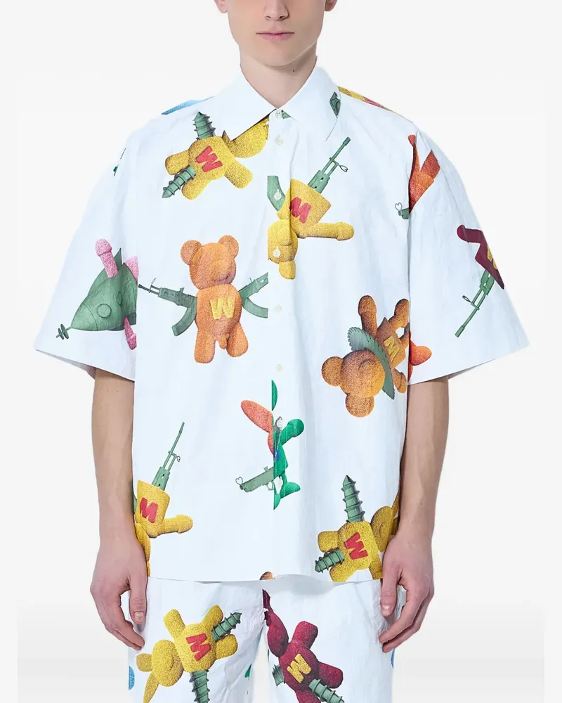 Walter van Beirendonck Hemd mit grafischem Print - Weiß Weiß