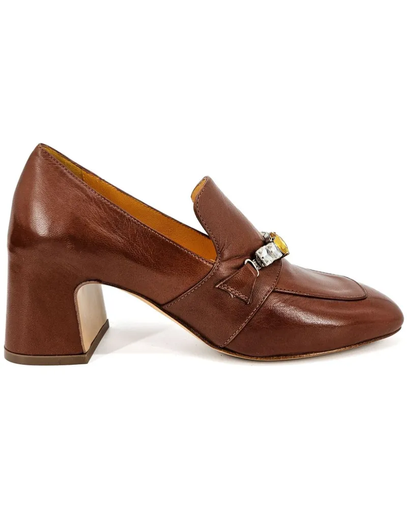 MADISON.MAISON Pumps mit Schmucksteinen 65mm - Braun Braun