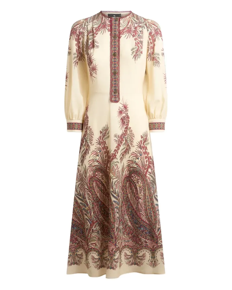 Etro Geknöpftes Midikleid mit Paisley-Print - Nude Nude