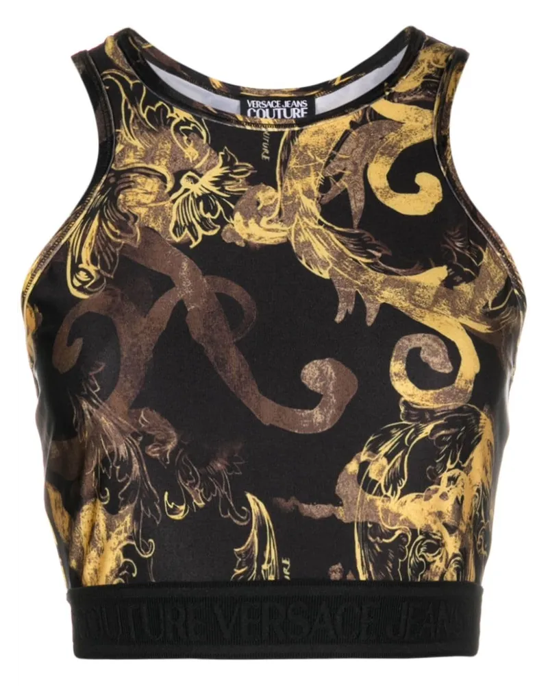 Versace Jeans Oberteil mit Print - Schwarz Schwarz