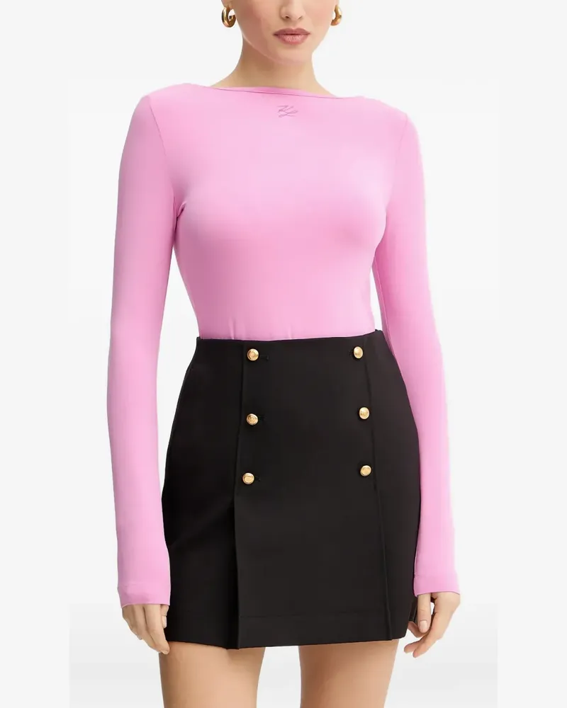 Karl Lagerfeld Top mit Logo-Stickerei - Rosa Rosa