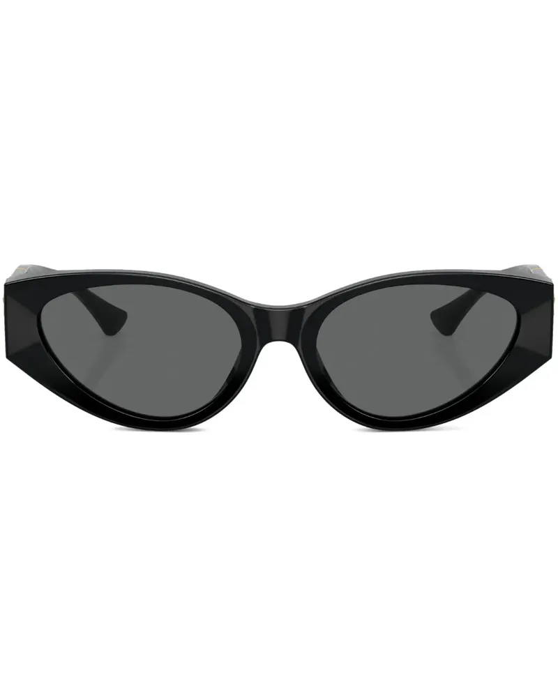 Versace Ovale Sonnenbrille mit Medusa - Schwarz Schwarz