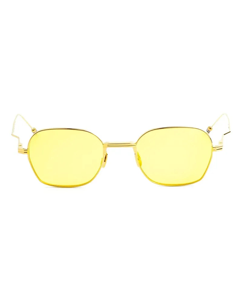 Thom Browne Sonnenbrille mit eckigem Gestell - Gold Gold