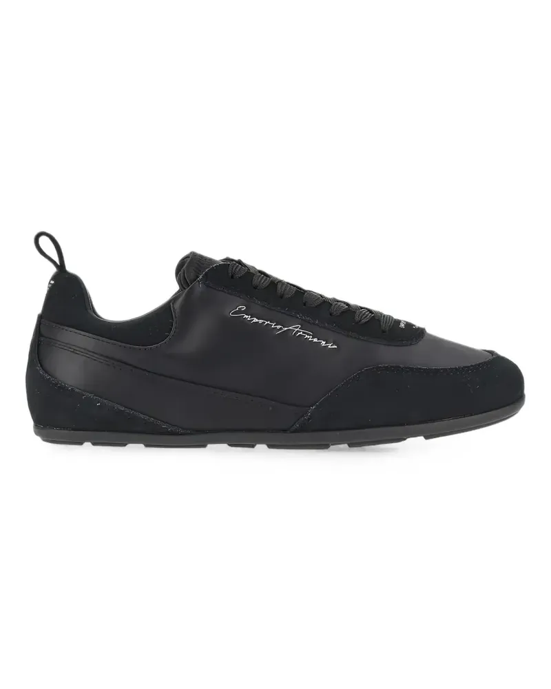 Emporio Armani Sneakers mit Kontrasteinsätzen - Schwarz Schwarz