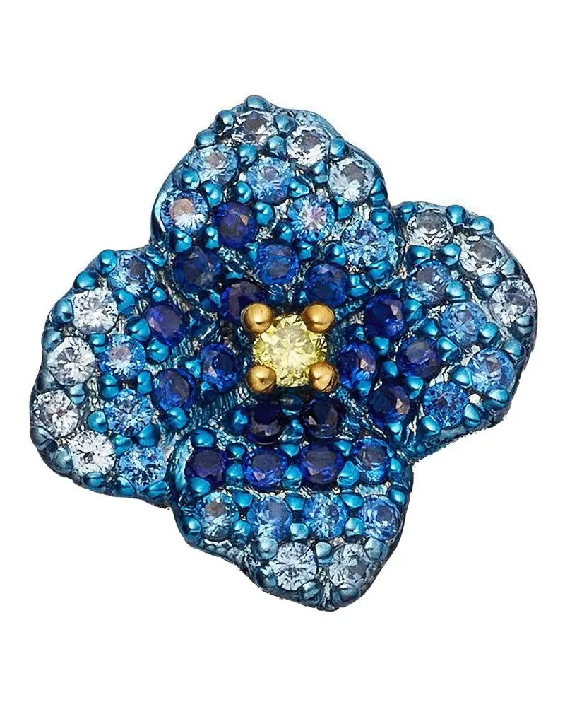 Loquet 18kt Weißgoldanhänger mit Saphir und Rhodium Poppy - Blau Blau