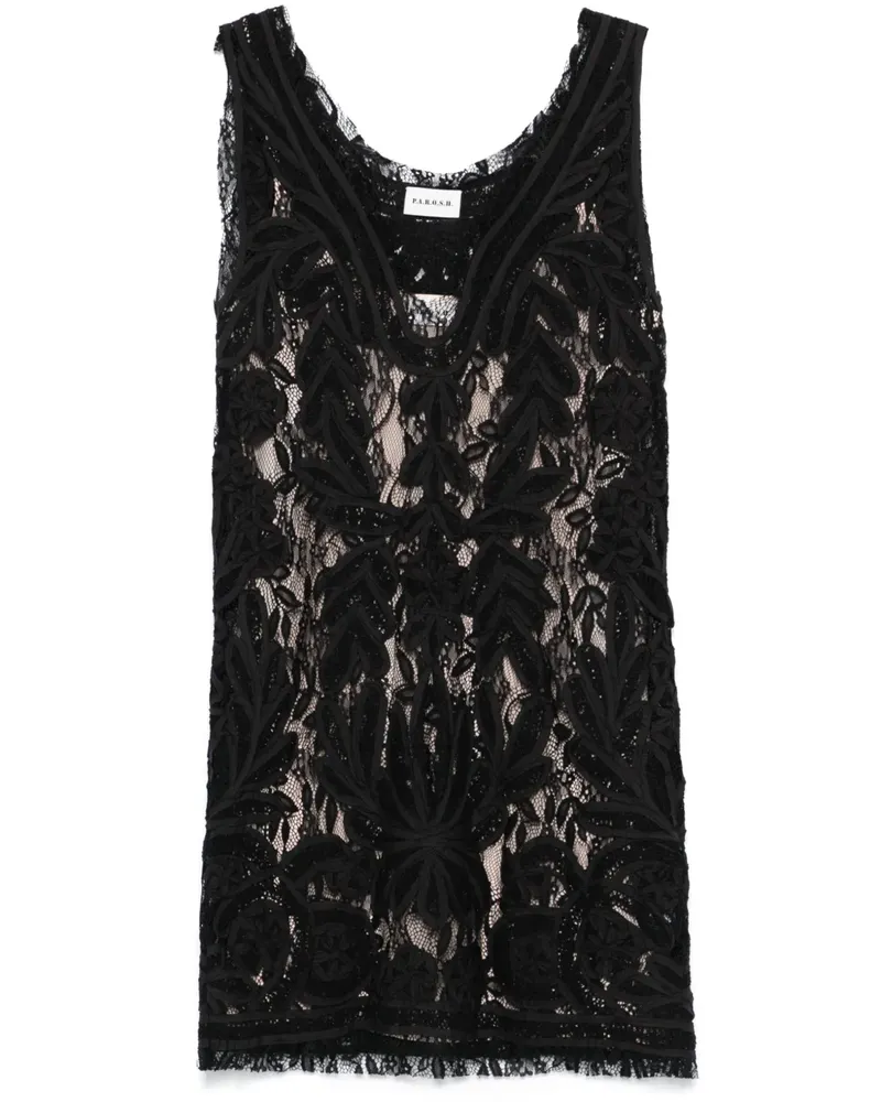 P.A.R.O.S.H. Nixie Minikleid - Schwarz Schwarz