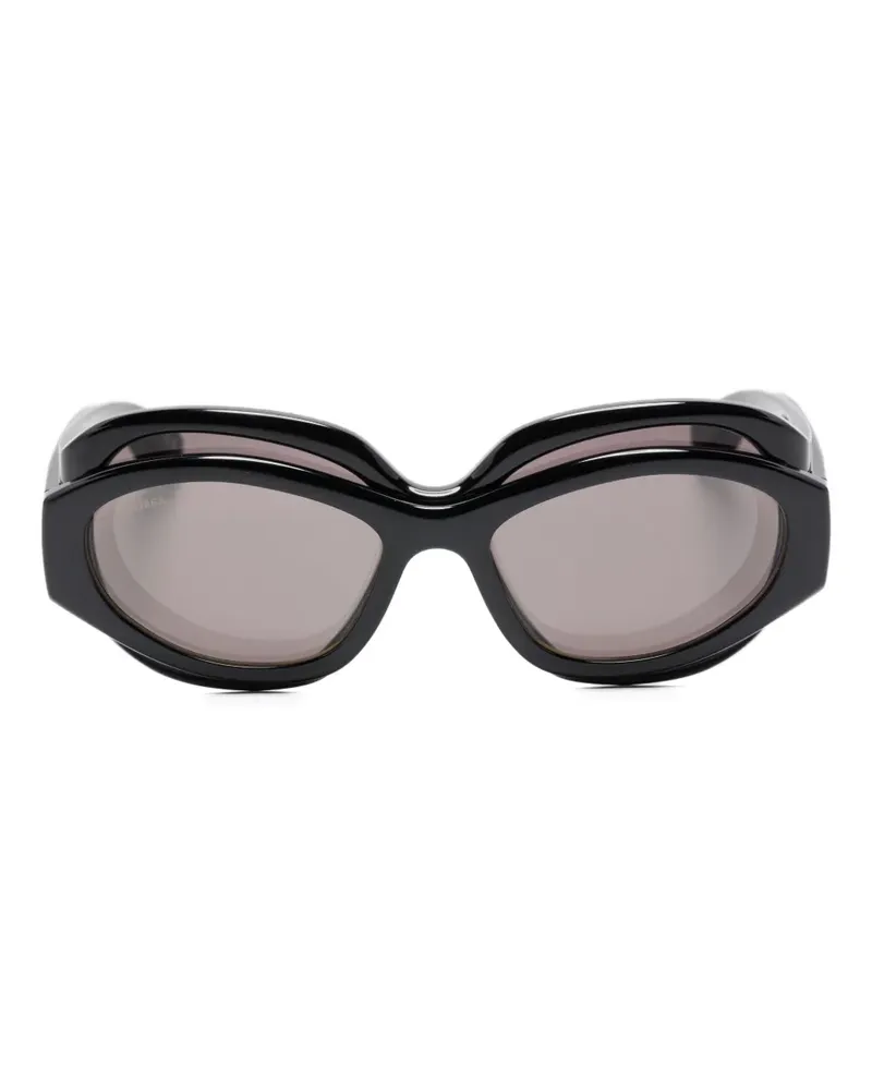 Balenciaga Superbusy Sonnenbrille mit ovalem Gestell - Schwarz Schwarz