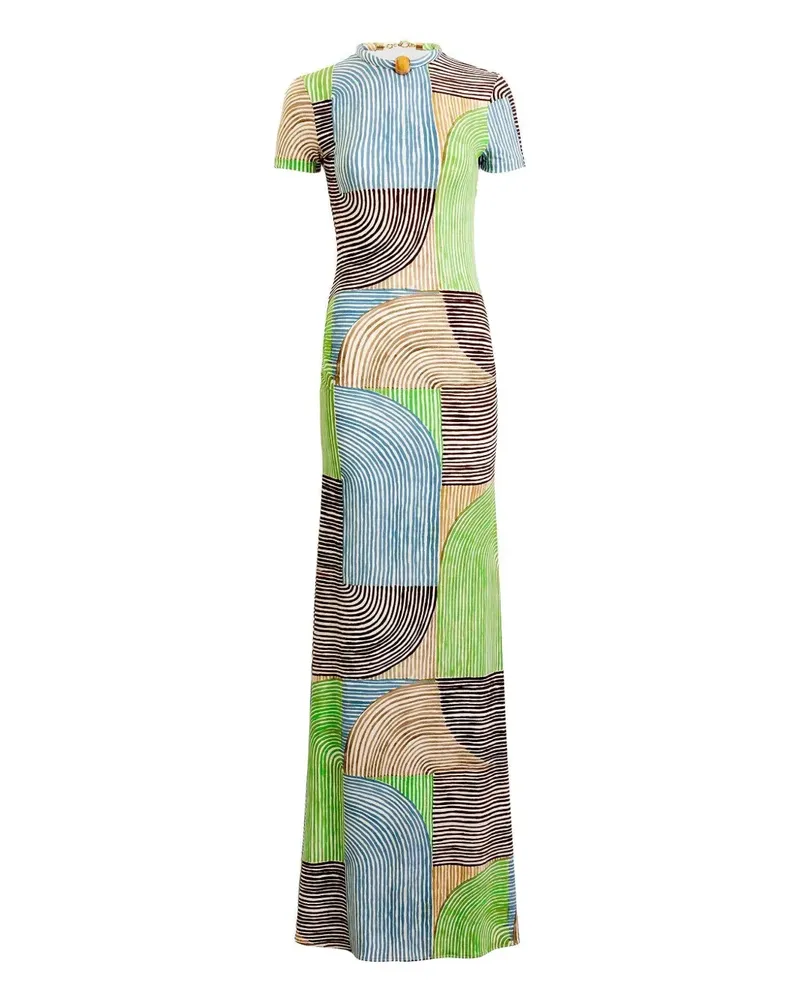 Silvia Tcherassi Kleid mit geometrischem Muster - Blau Blau