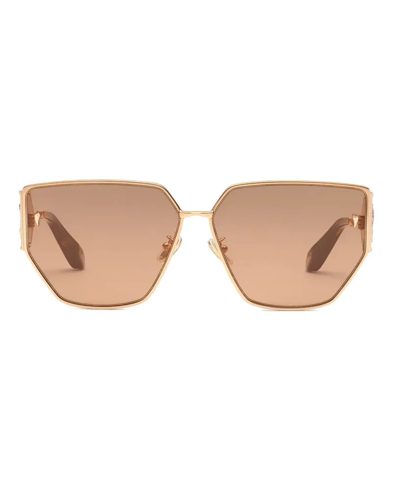 Roberto Cavalli Sonnenbrille mit Logo-Schild - Braun Braun