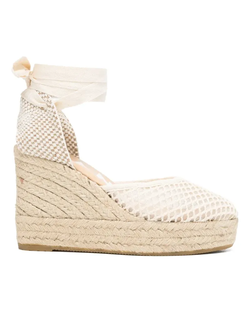 Manebí crochet-knit wedge espadrilles - Nude Nude