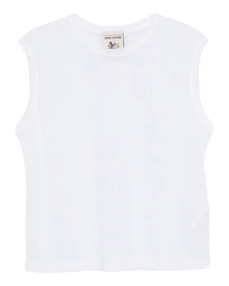 Semicouture crew-neck sleeveless tank top - Weiß Weiß