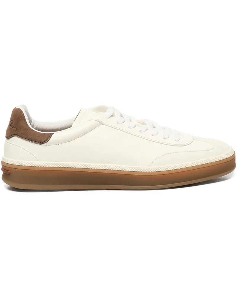 Loro Piana Sneakers mit Ledereinsatz - Nude Nude