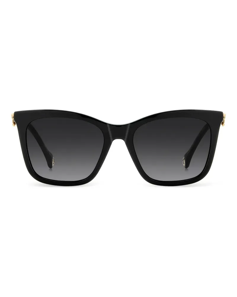 Carolina Herrera New York Sonnenbrille mit geometrischem Gestell - Schwarz Schwarz