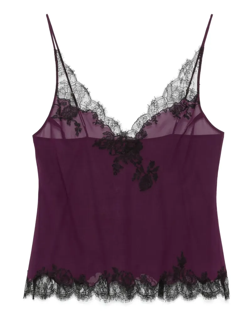 Carine Gilson Camisole-Top aus Calais-Caudry-Spitze - Violett Violett