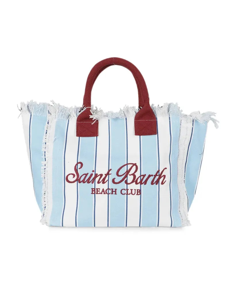 MC2 Saint Barth Vanity striped frayed tote bag - Blau Blau