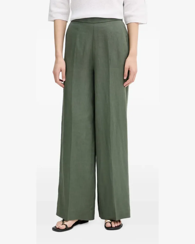 Benetton pressed-crease wide-leg trousers - Grün Grün