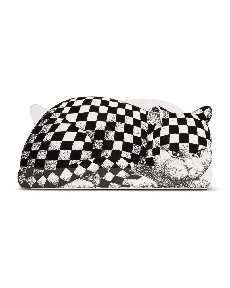 Fornasetti Magazinständer mit Katzenmotiv - Schwarz Schwarz