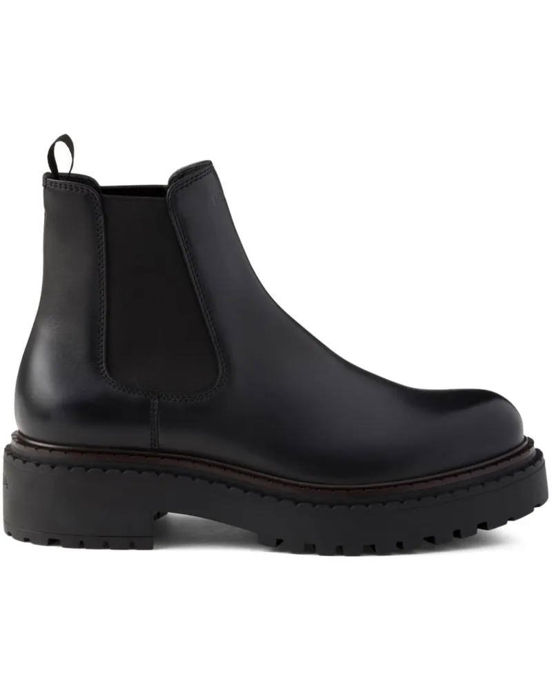 Prada Klassische Chelsea-Boots - Schwarz Schwarz