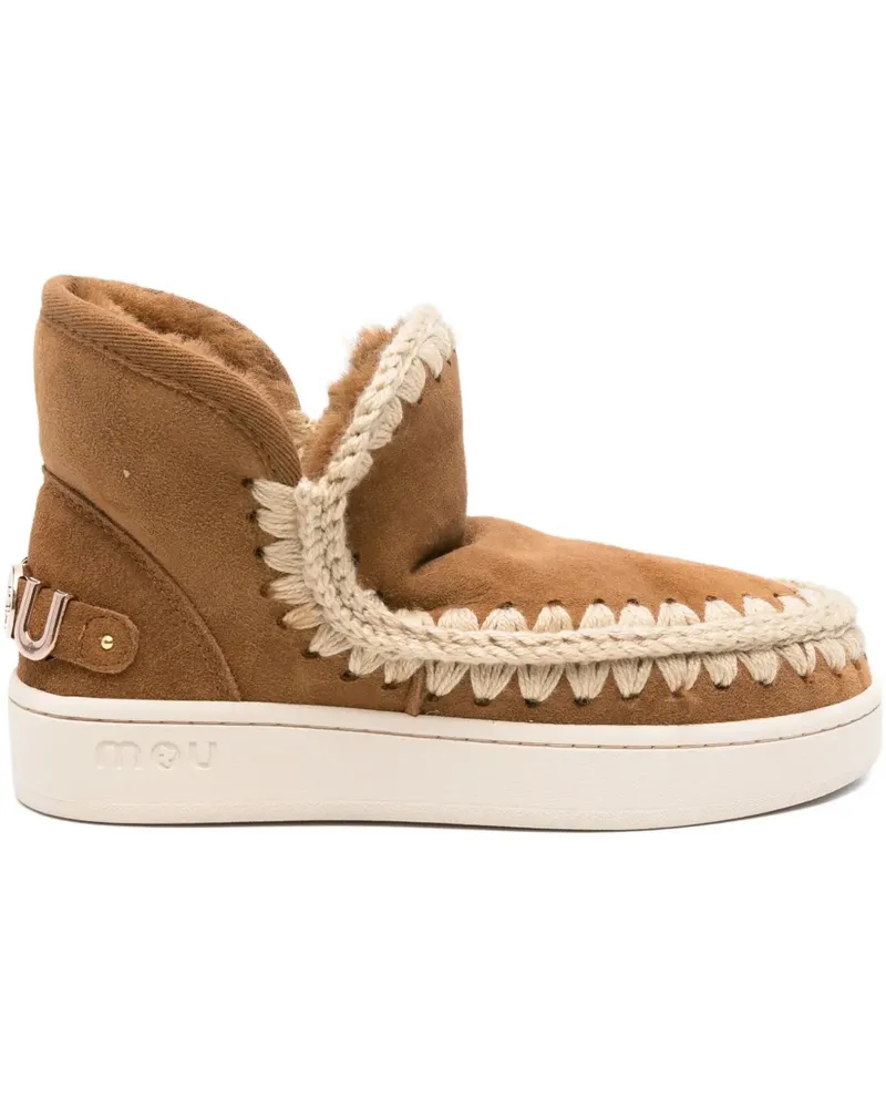 Mou Wildlederstiefel mit Flechtdetail - Braun Braun