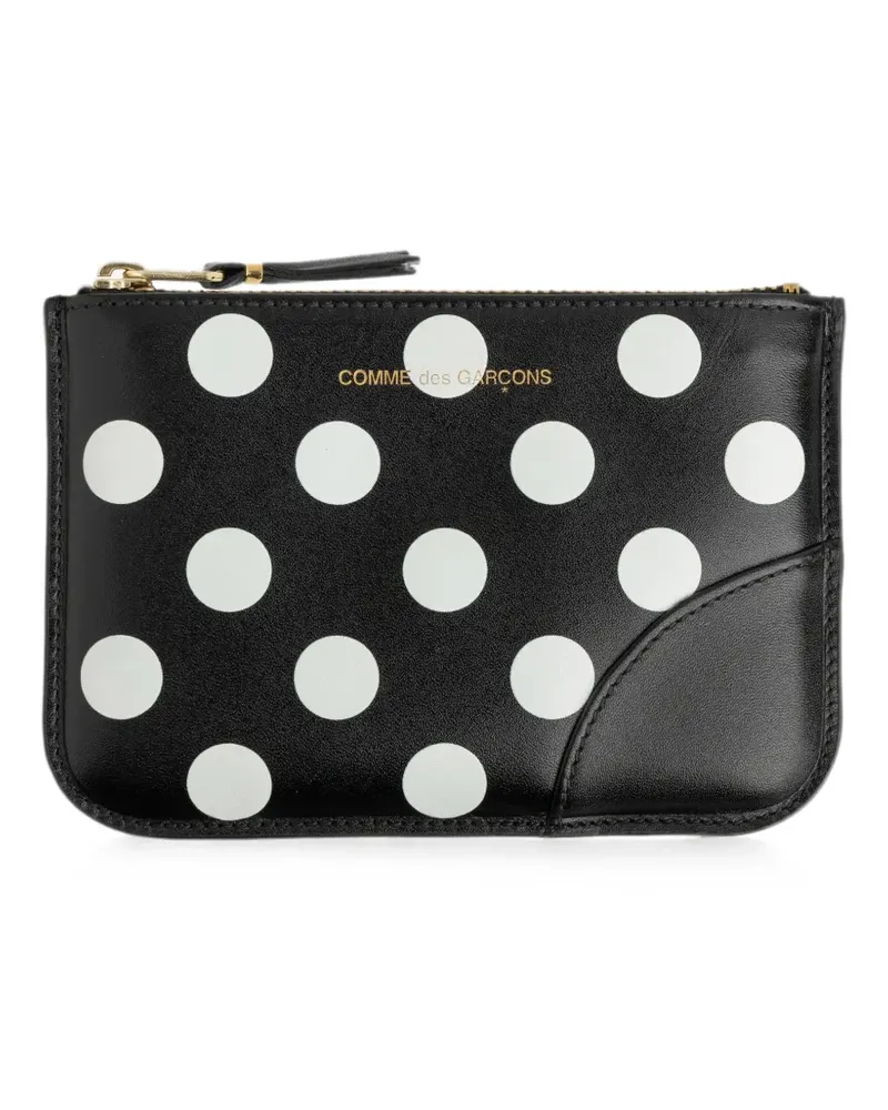 Comme des Garçons Kleines Portemonnaie mit Polka Dots - Schwarz Schwarz