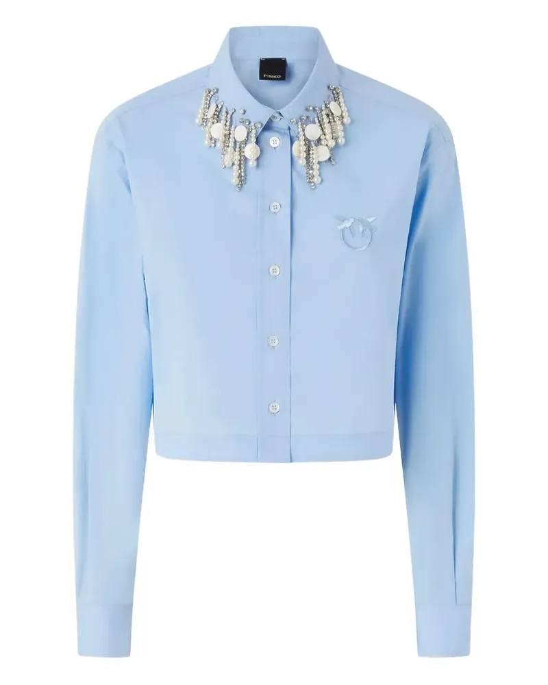 Pinko Hemd mit Logo-Stickerei - Blau Blau