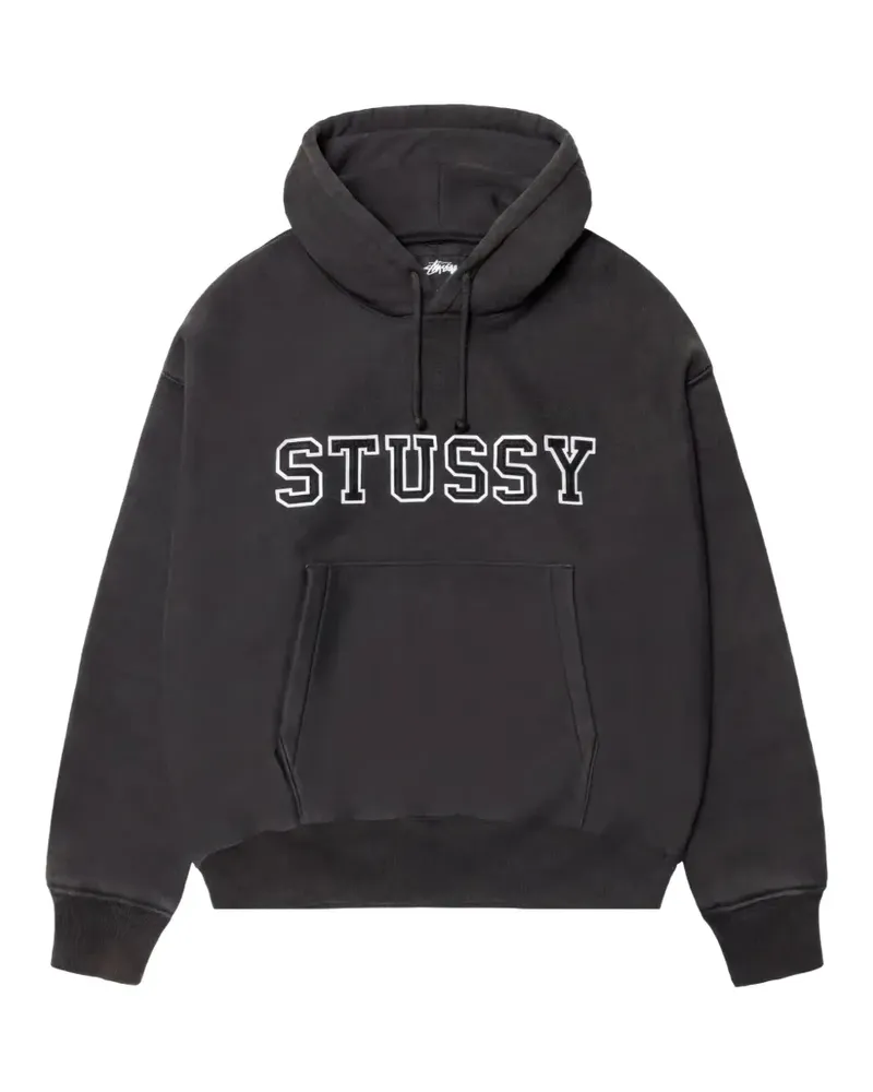 Stüssy logo-embroidered hoodie - Schwarz Schwarz