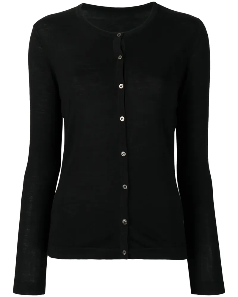 SottoMettimi Cardigan mit rundem Ausschnitt - Schwarz Schwarz