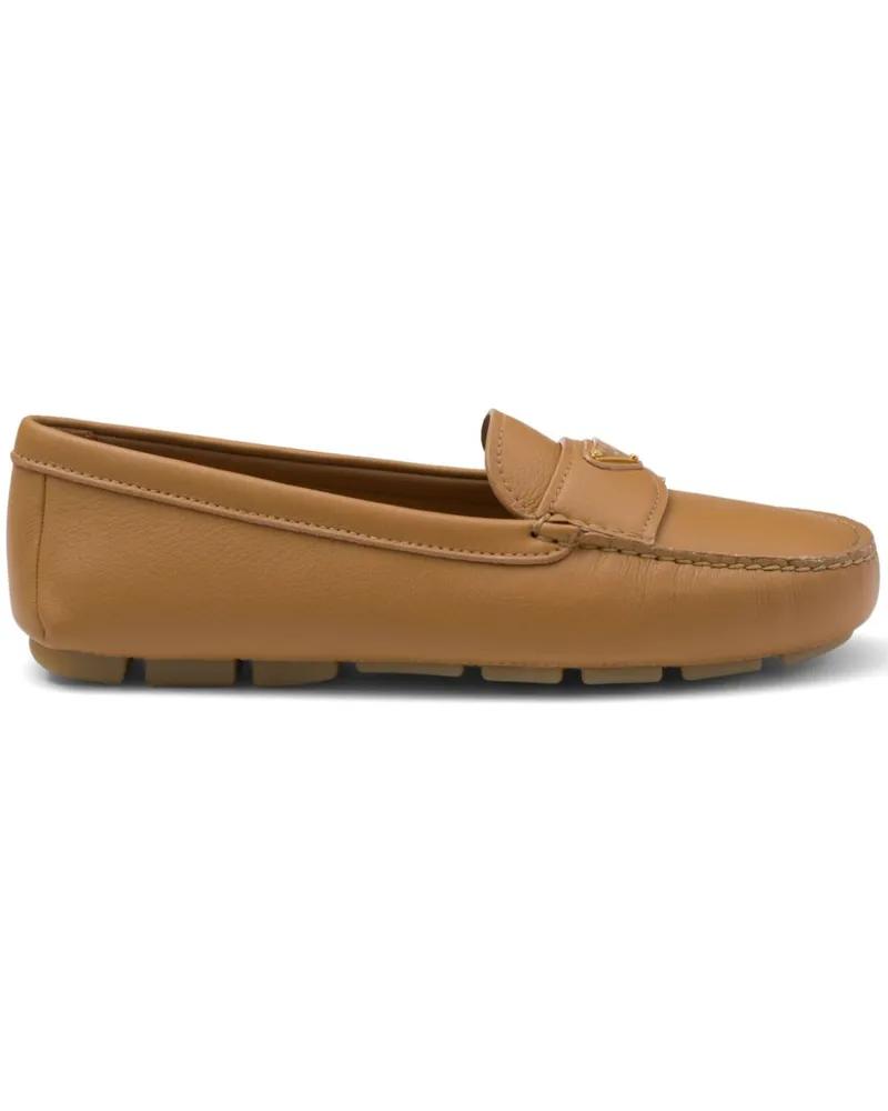 Prada Loafer mit emailliertem Triangel-Logo - Braun Braun