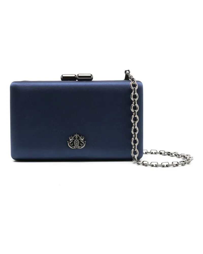 ISLA Eva Clutch mit Logo-Schild - Blau Blau