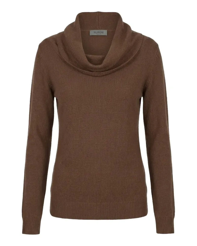 Valentino Garavani Gestreifter Pullover mit Wasserfallkragen - Braun Braun