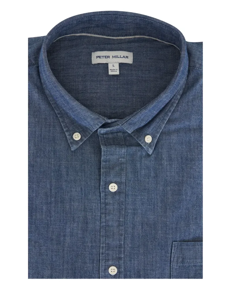 Peter Millar Hemd aus Chambray - Blau Blau