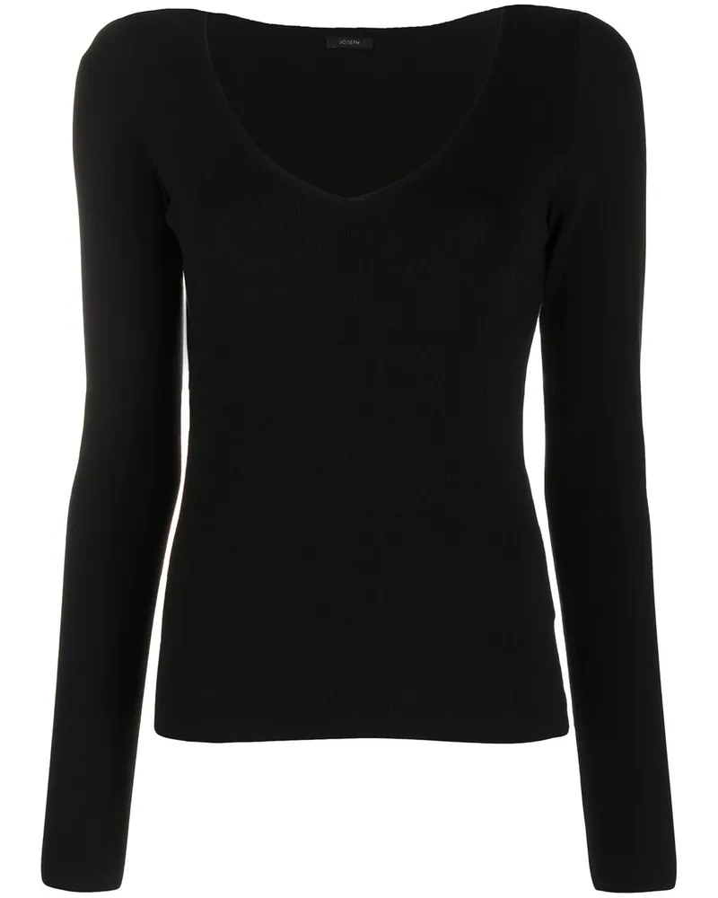 Joseph Langarmshirt mit V-Ausschnitt - Schwarz Schwarz