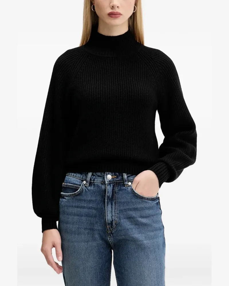 HUGO BOSS balloon-sleeve roll-neck sweater - Schwarz Schwarz