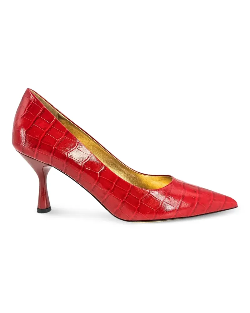 MADISON.MAISON Annuccia leather croc-effect pumps - Rot Rot