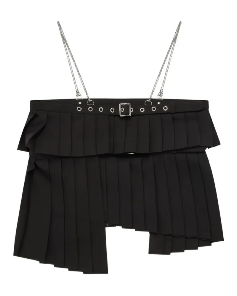 Noir Kei Ninomiya pleated top - Schwarz Schwarz