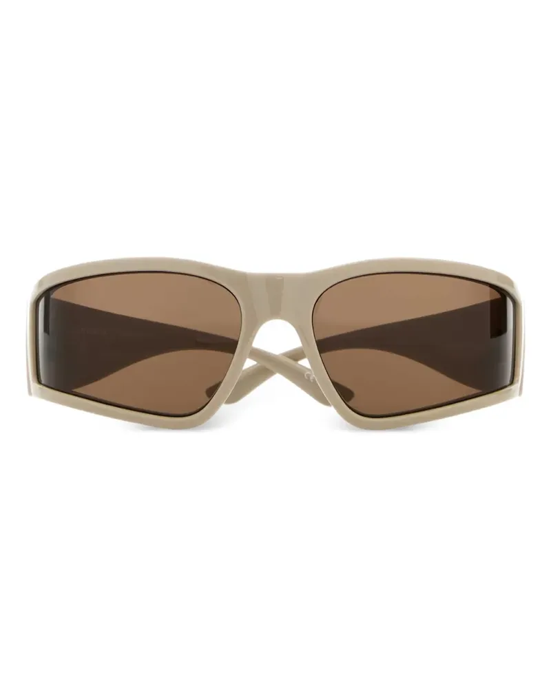 Balenciaga Sonnenbrille mit eckigem Gestell - Nude Nude