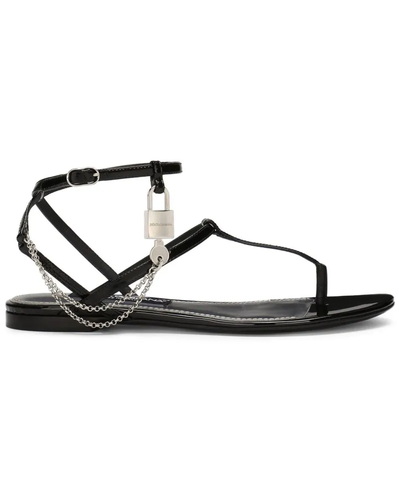 Dolce & Gabbana Flache Sandalen - Schwarz Schwarz