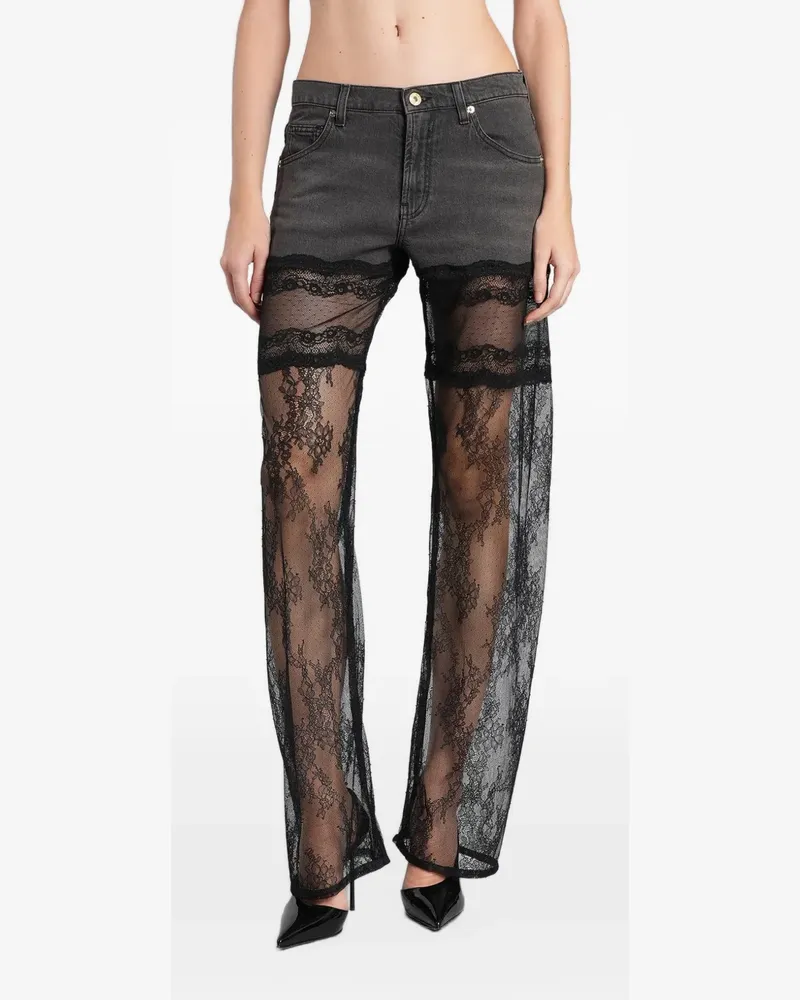Blumarine lace-panelled jeans - Schwarz Schwarz