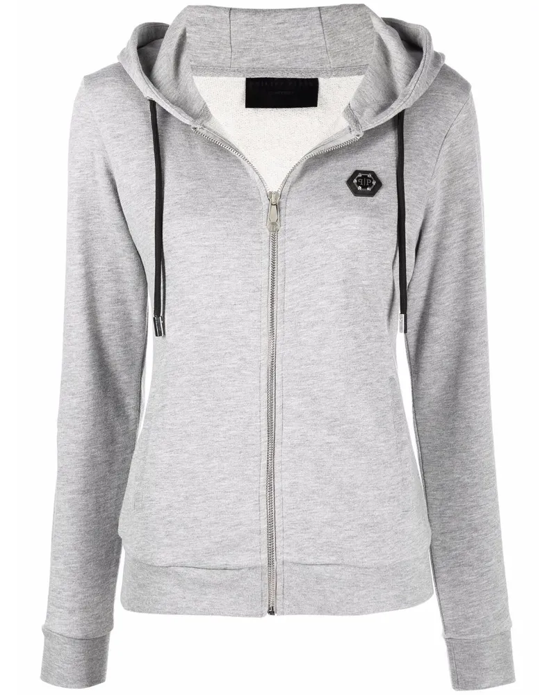 Philipp Plein Kapuzenjacke mit Logo-Applikation - Grau Grau