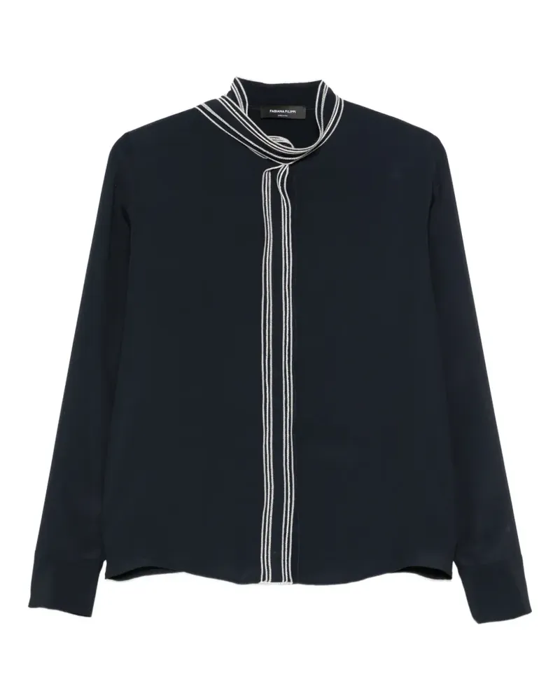 Fabiana Filippi striped-trim long-sleeve shirt - Blau Blau
