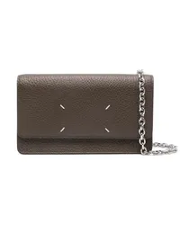 Maison Margiela Four Stitches Portemonnaie mit Kette Braun