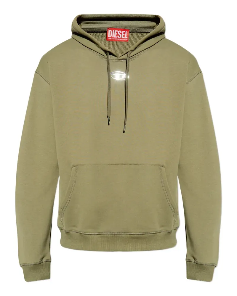 Diesel S-Norm Hoodie mit Logo-Schild - Grün Grün