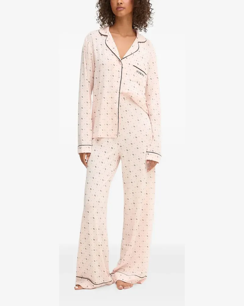 Guess Sasha Pyjama mit Logo-Print - Rosa Rosa