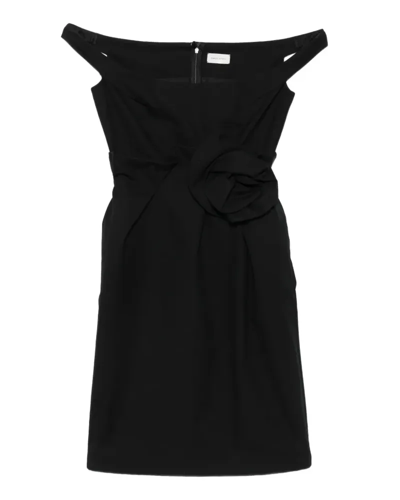 Magda Butrym Schulterfreies Kleid mit Rosette - Schwarz Schwarz